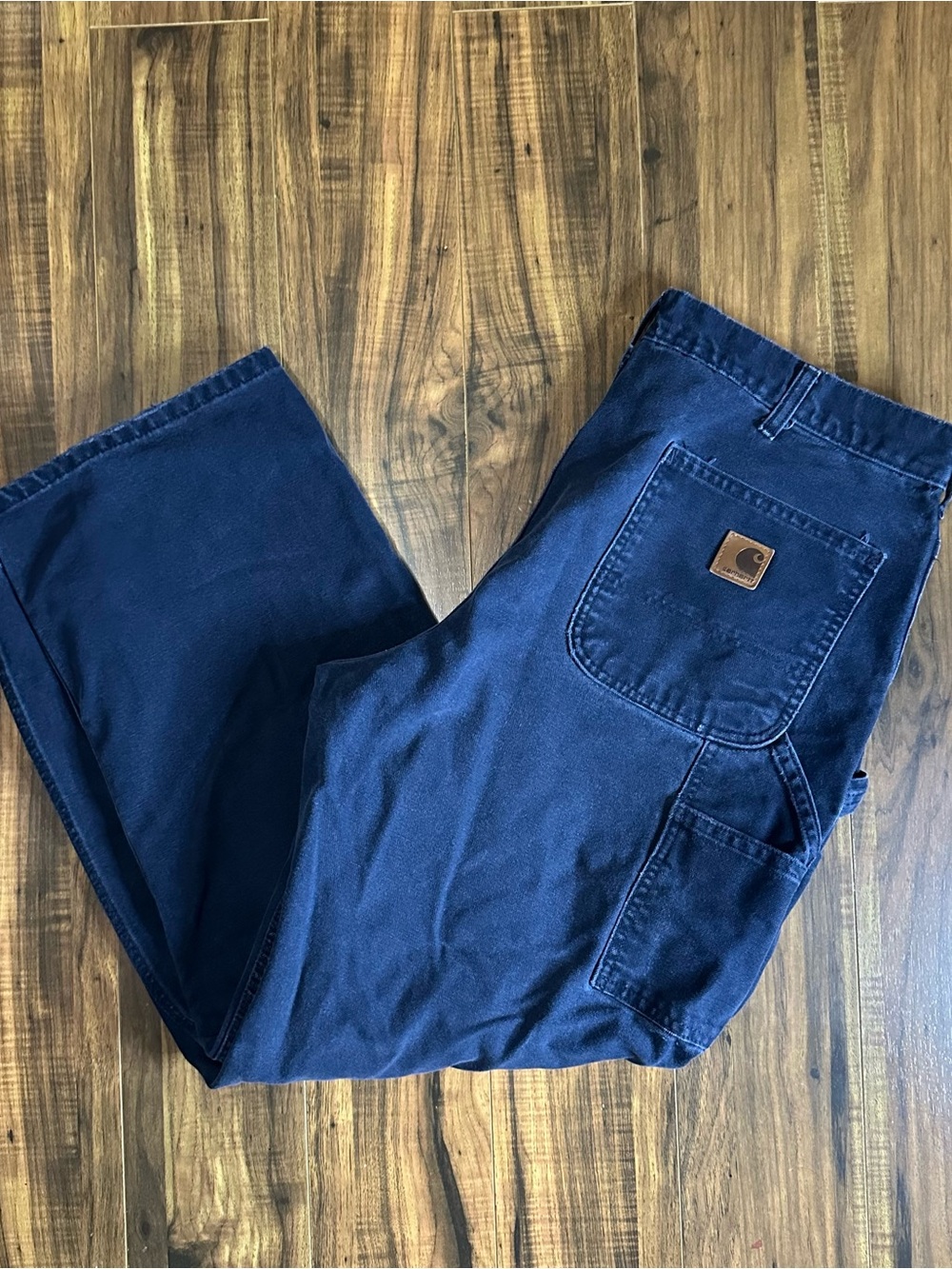Carhartt Navy Blue Cargo Work Pants with Utility Pocket